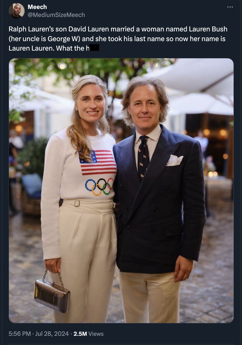 shopping - Meech Ralph Lauren's son David Lauren married a woman named Lauren Bush her uncle is George W and she took his last name so now her name is Lauren Lauren. What the h 2.5M Views